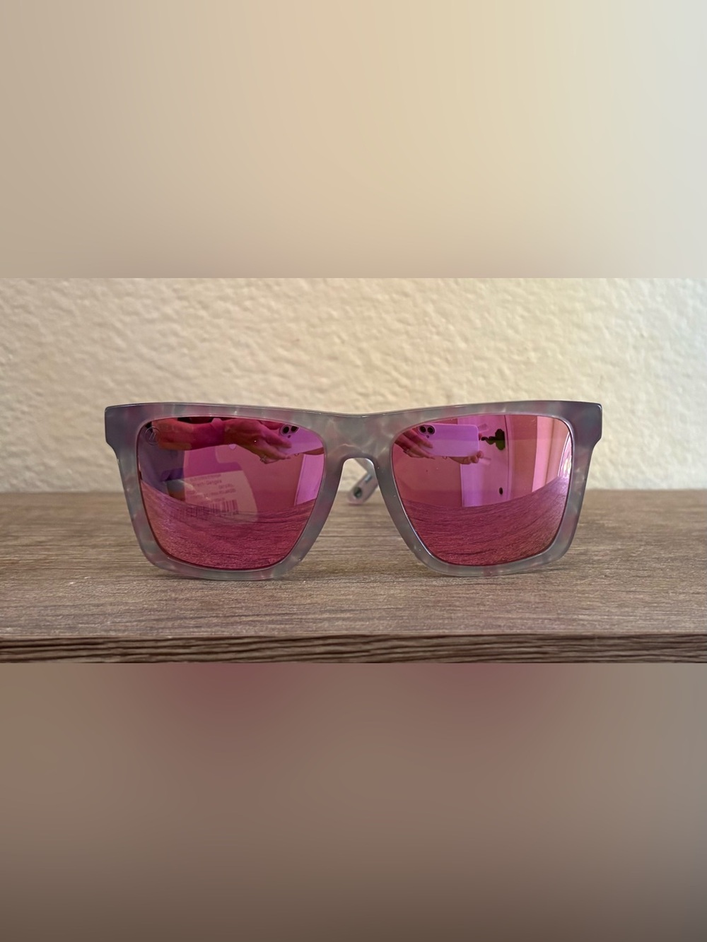 BLENDERS-Romeo Pretty Gangsta Gray/Pink Mirror Square Polarized Sunglasses NWT